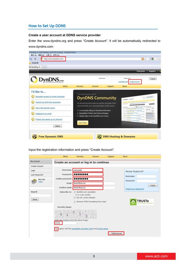 How to Use Dynamic DNS with ACTi Cameras 0001