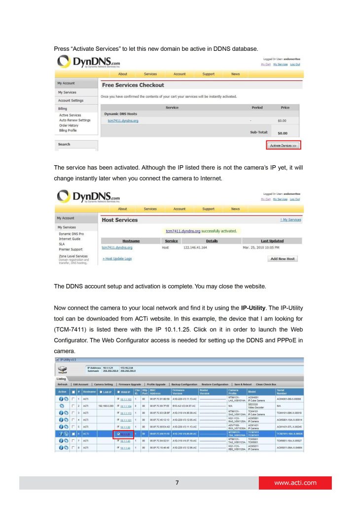 How to Use Dynamic DNS with ACTi Cameras 0005
