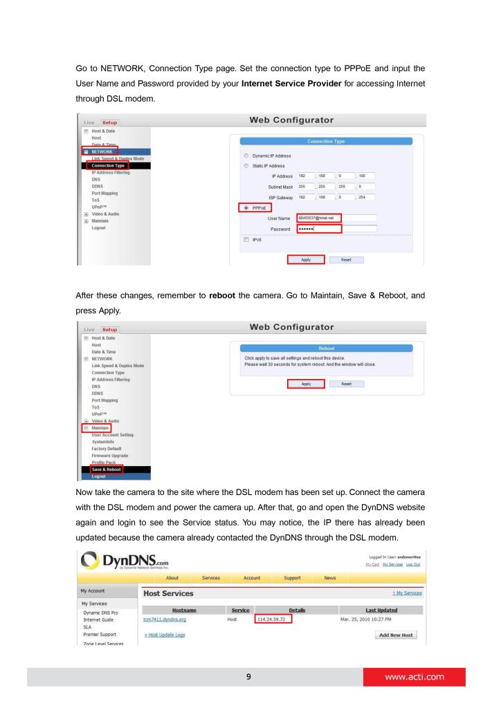 How to Use Dynamic DNS with ACTi Cameras 0007