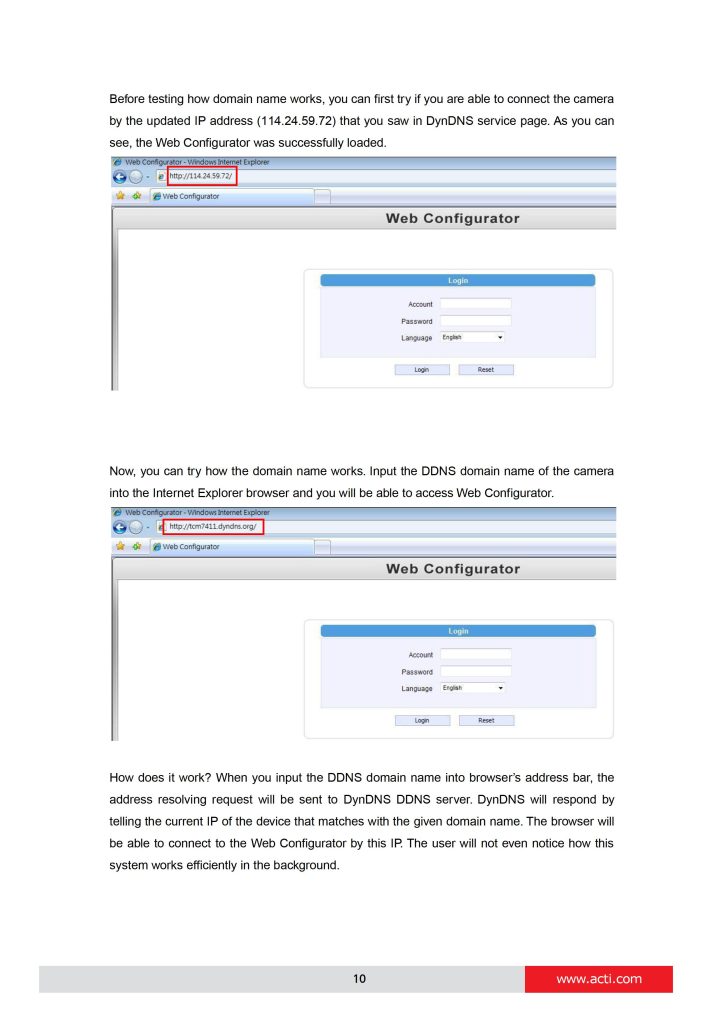 How to Use Dynamic DNS with ACTi Cameras 0008