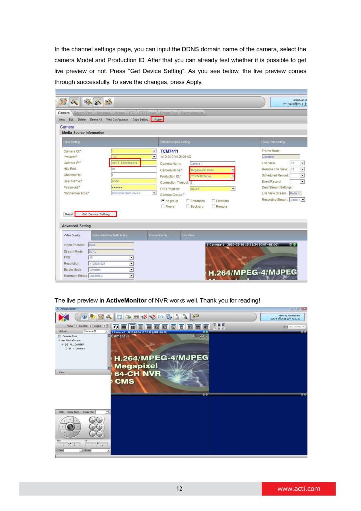 How to Use Dynamic DNS with ACTi Cameras 0010