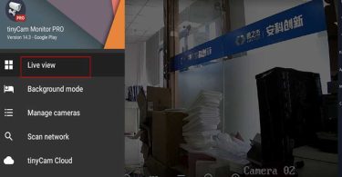 IP camera connect with Tinycam Pro