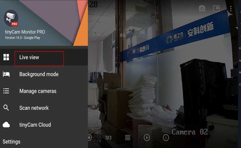 IP camera connect with Tinycam Pro