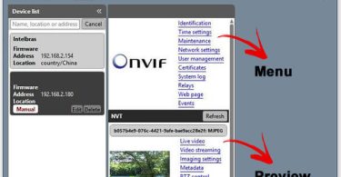 Onvif Device Manager password menu