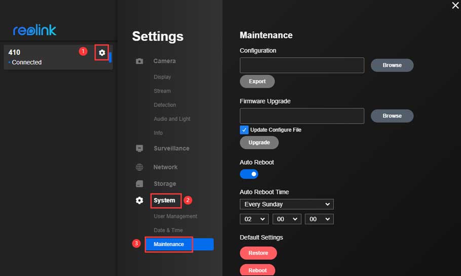 upgrade firmware on client