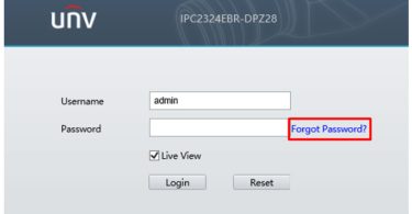 Recover password on Uniview device