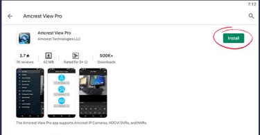 Amcrest View Pro App install