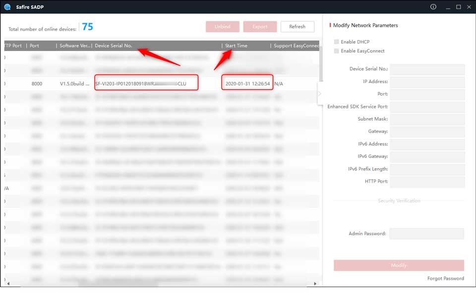 How to reset the password of SAFIRE devices