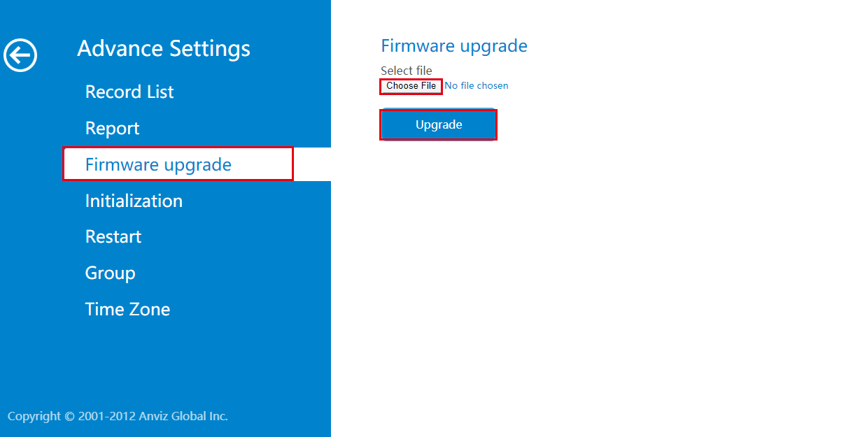 Click Firmware Upgrade