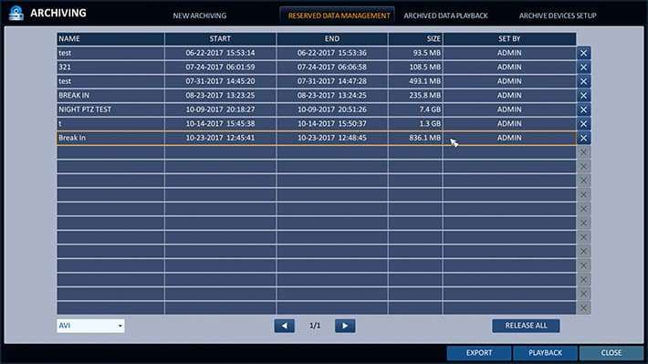 HD Security DVR - Video Archive Playback