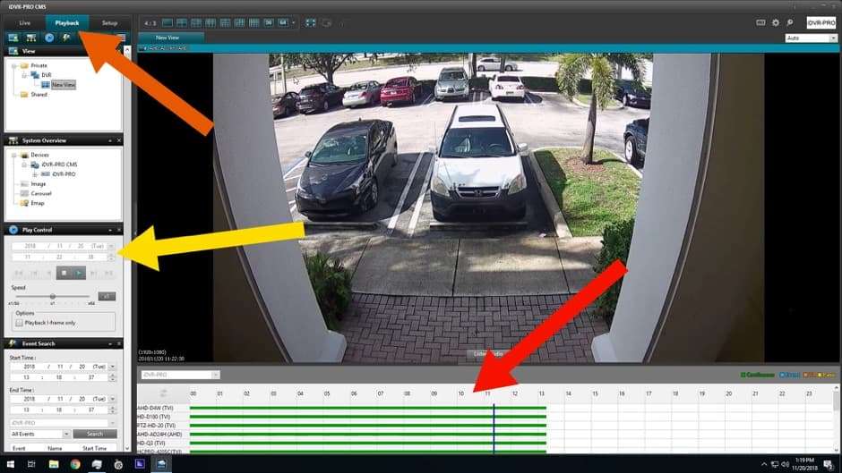 Windows CMS Software - Search DVR Recorded Video Surveillance Footage