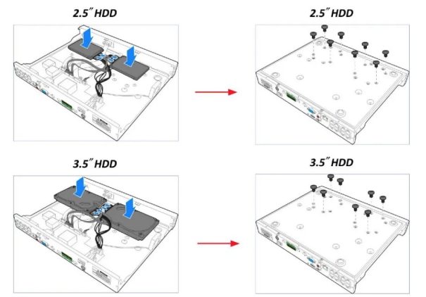 HDD installation on a PoE NVR