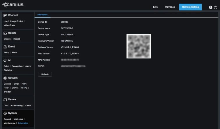 SPOT828A R System Information