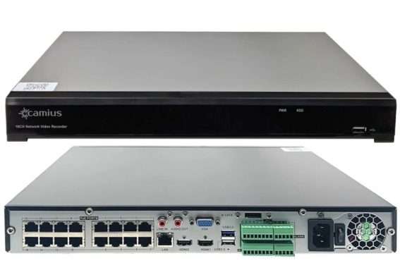 Advanced 4K 16 Camera NVR with 16 PoE Ports, 2 SATA HDD, e-SATA (only recorder)