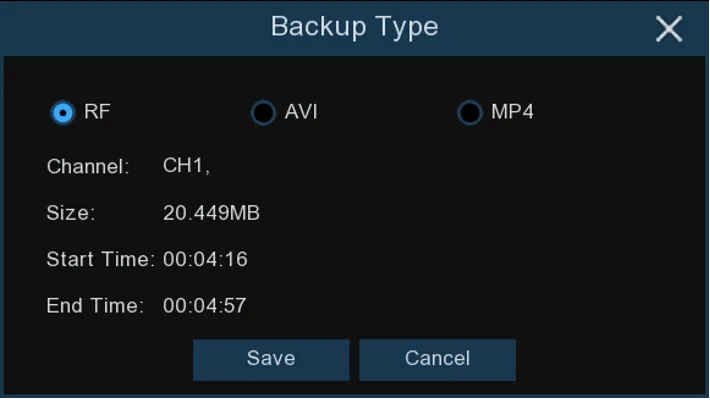 playback backup type file