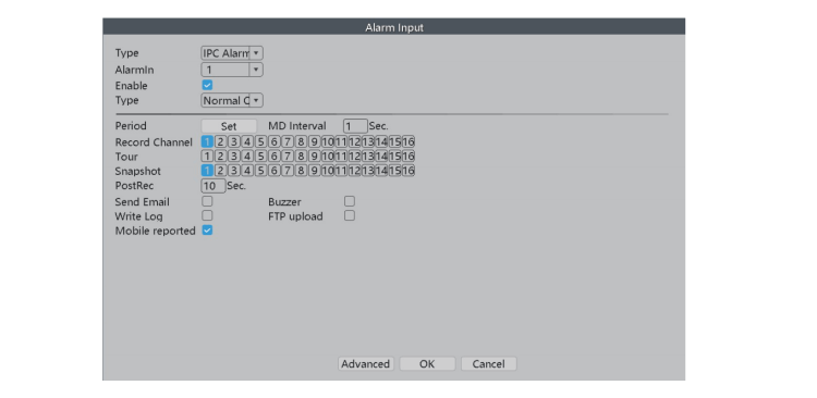 XMeye POE NVR AI Manuals 42 Alarm Input