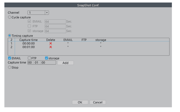 XMeye POE NVR AI Manuals 45 Timing Capture
